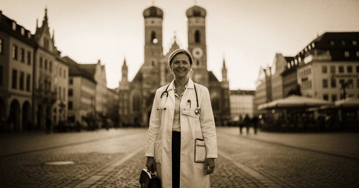 Ärztekammer München: Münchner Frauenkirche mit Mediziner-Szene