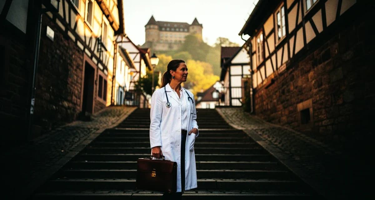 Marburg Oberstadt mit historischem Schloss und Lahn-Ufer — Sitz der Bezirksärztekammer Marburg