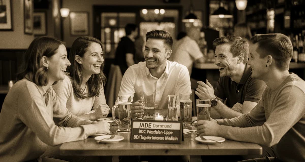 Mediziner Stammtisch Dortmund: Ärzte-Stammtisch in einem Dortmunder Lokal mit Blick aufs Kreuzviertel