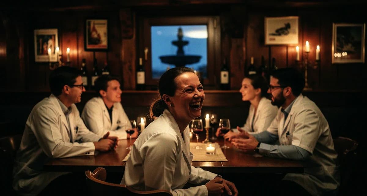 Gruppe von Ärztinnen und Ärzten beim Stammtisch in Saarbrücken