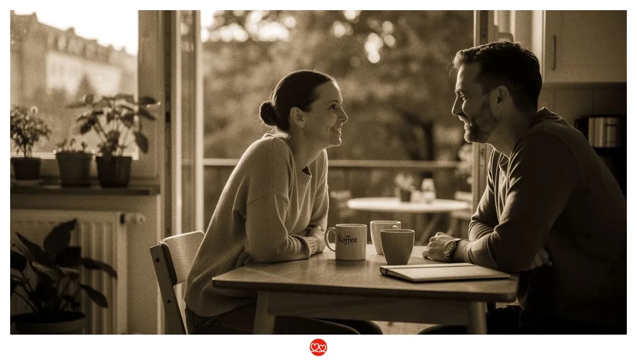 Paar in der Küche am Abend — Therapeut als Partner, entspannter Moment