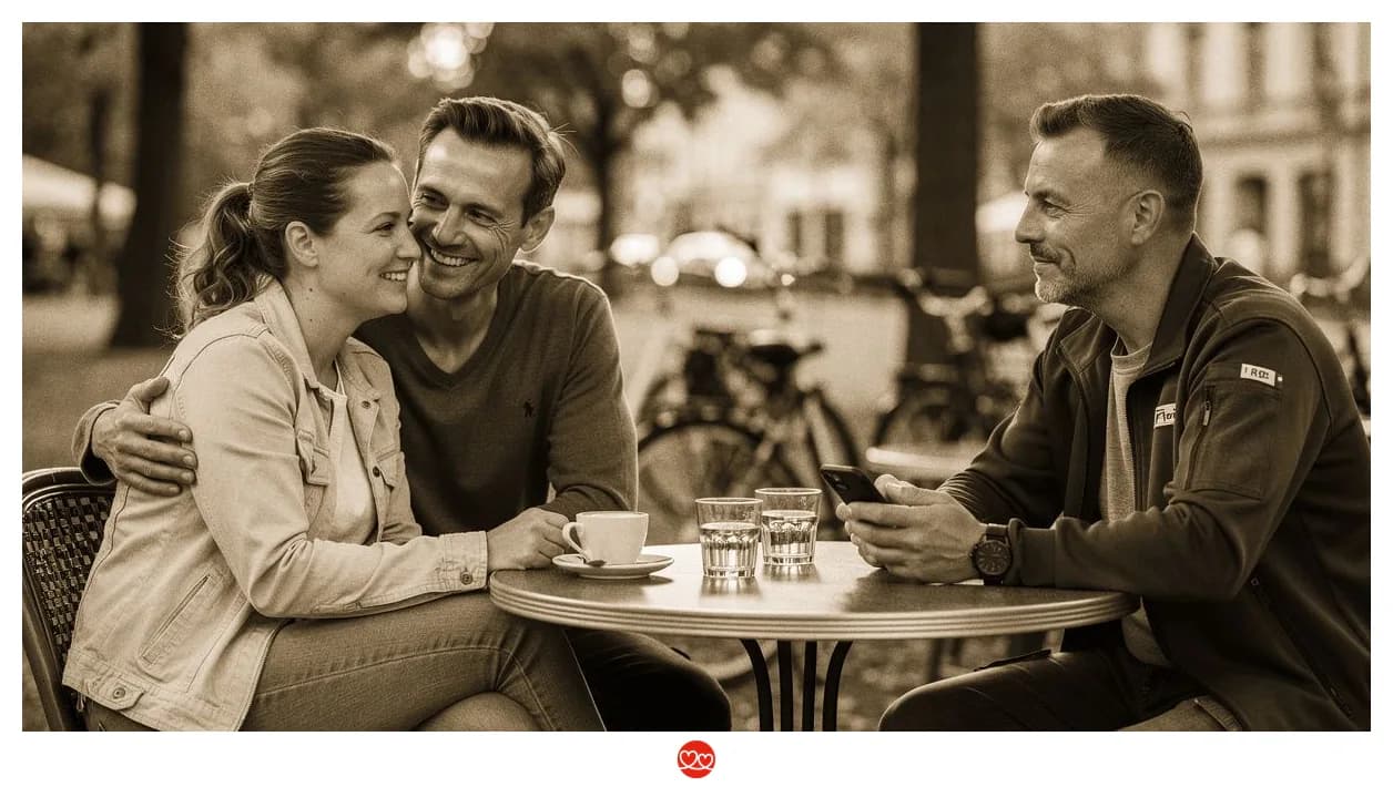 Notfallsanitäter in Zivil mit Smartphone in entspannter Umgebung