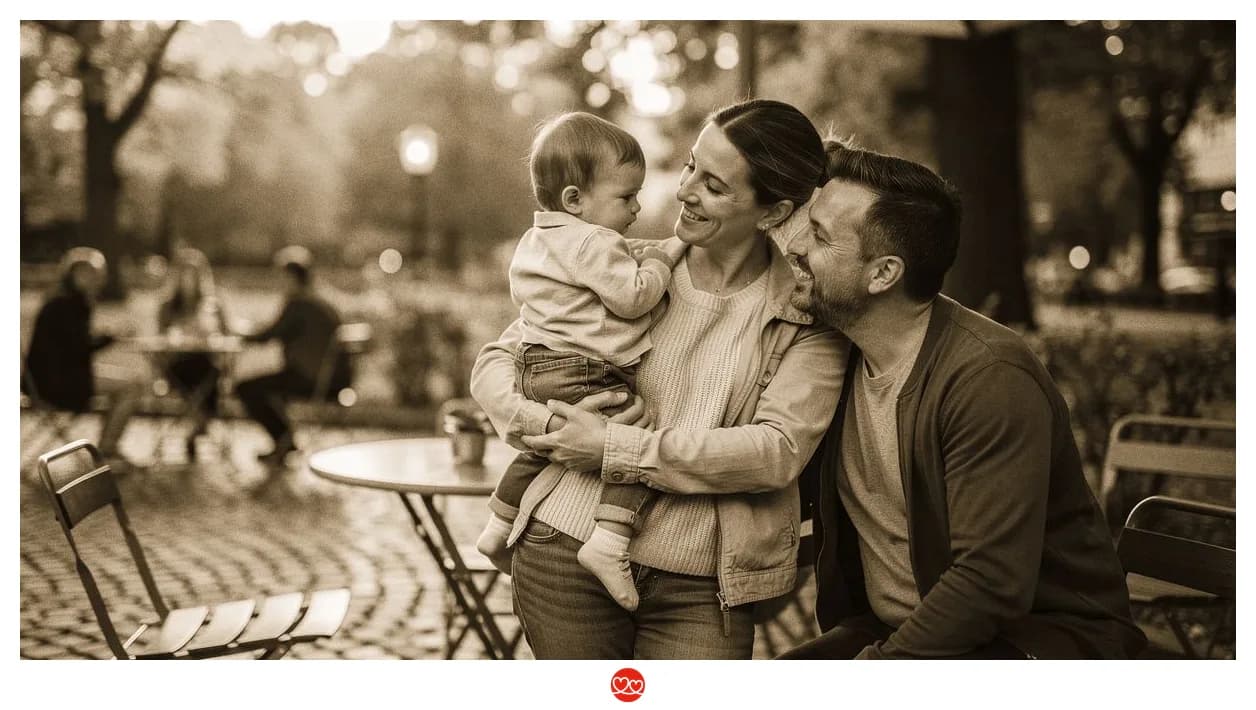 Ärztin mit Kind auf dem Arm, entspannte Atmosphäre zu Hause