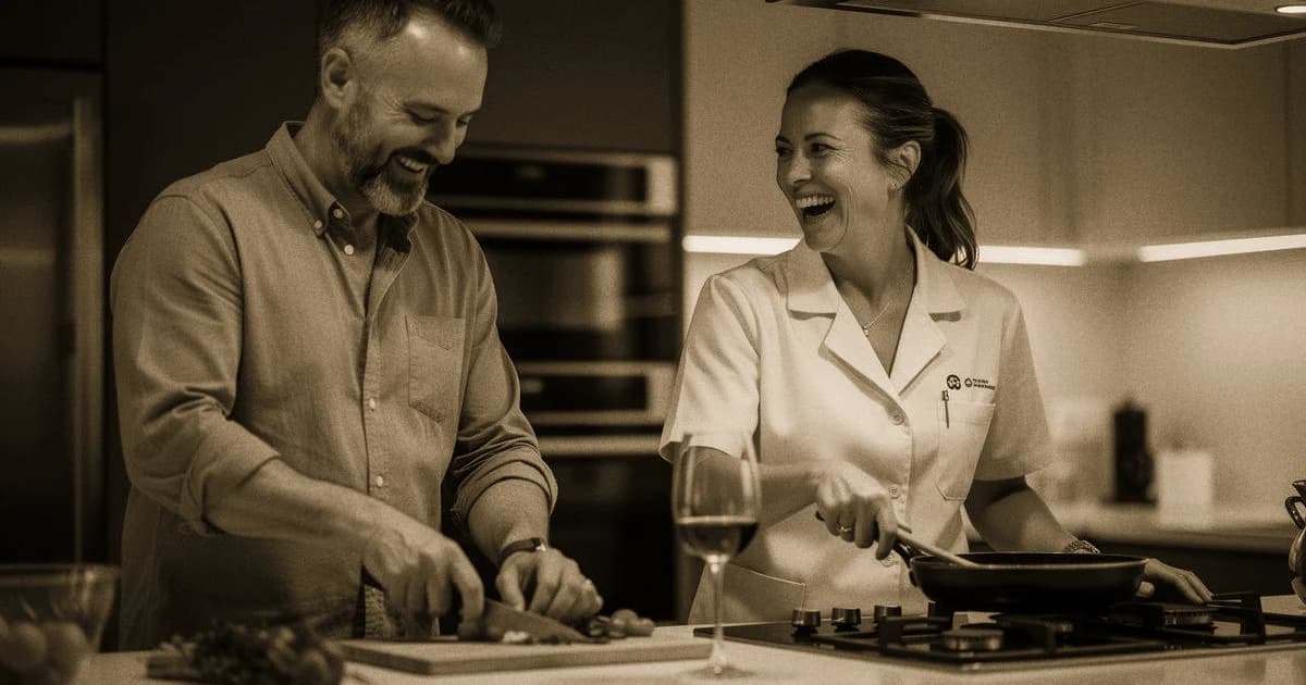 Arzt und Partner, unterschiedliche Berufsfelder, gleichberechtigtes Gespräch