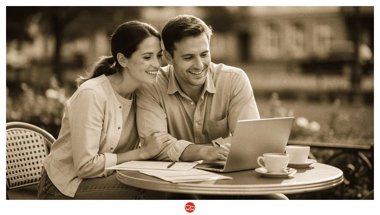 Therapeuten-Paar plant gemeinsame Praxisgründung — Selbstständigkeit und Finanzen als Paar