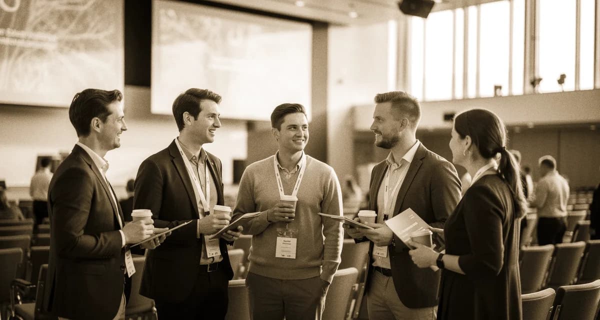 Junge Pneumolog:innen beim YoungDGP-Empfang auf dem DGP-Kongress in München — Networking-Moment im Kongresscenter