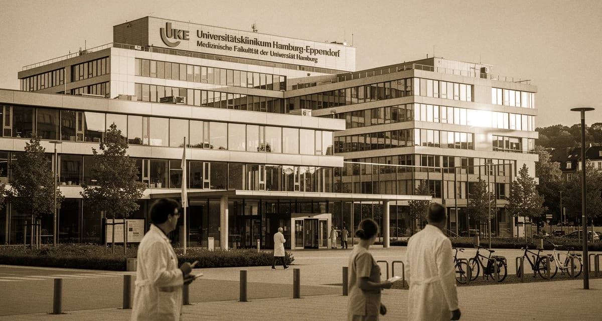 Universitätsklinikum Hamburg-Eppendorf UKE in der Martinistraße mit Mediziner-Team