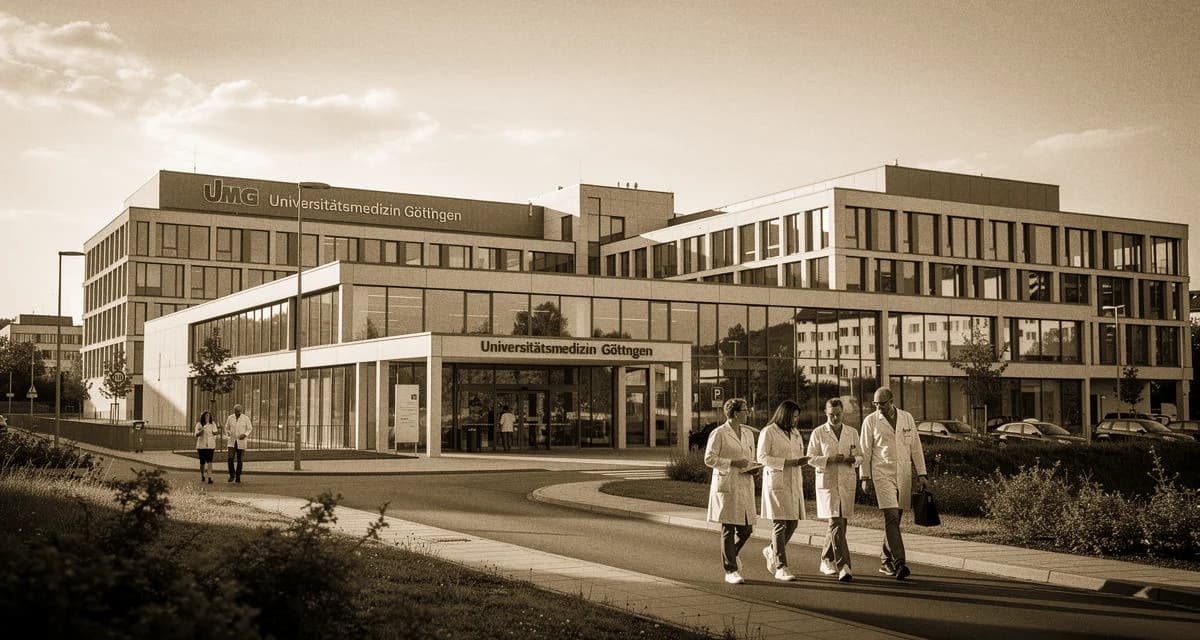 Universitätsmedizin Göttingen UMG — Robert-Koch-Straße mit Mediziner-Team und Gänseliesel-Bezug