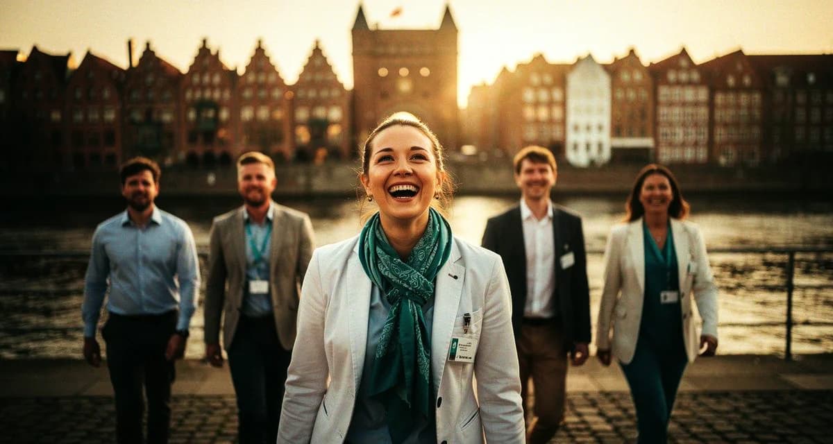 Mediziner Stammtisch Lübeck: Lübeck Holstentor bei Sonnenuntergang, hanseatisches Backstein-Flair mit Hafenblick