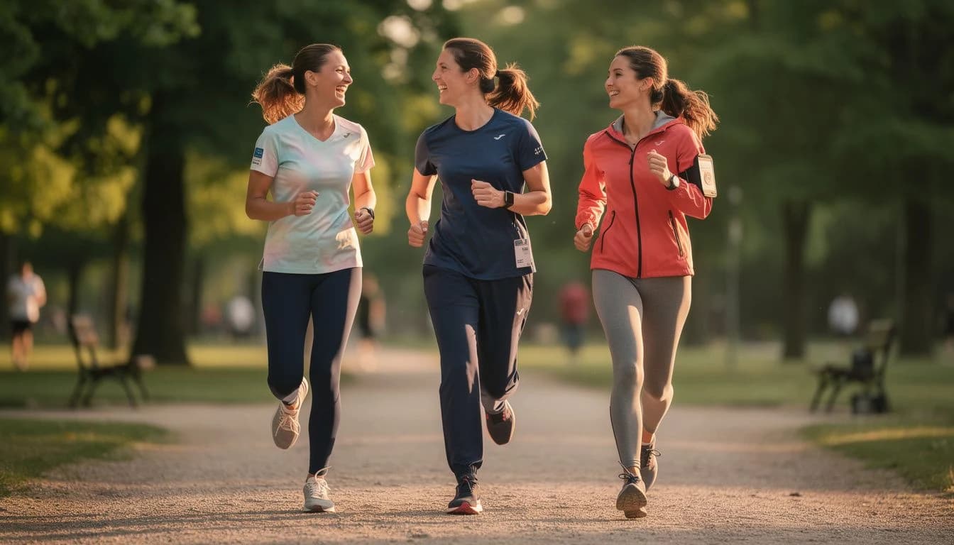 Hobbies Pflegekräfte Singles: Pflegekräfte bei einer Sportgruppe im Park