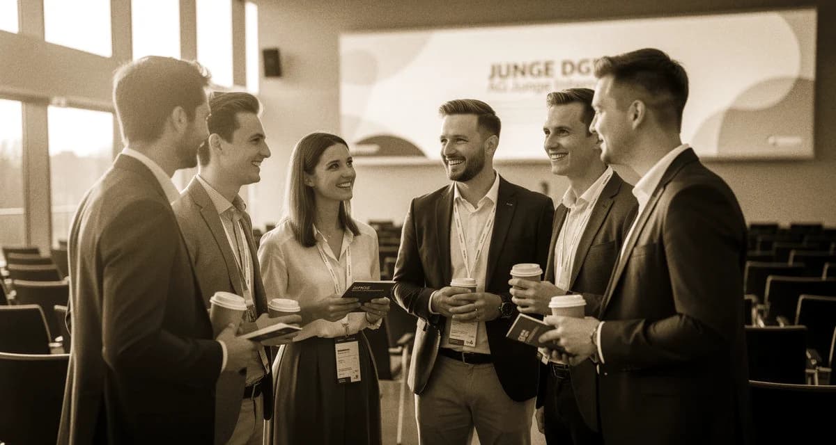 Junge Internistinnen und Internisten beim DGIM-Kongress in Wiesbaden — Networking-Moment im Kongresscenter