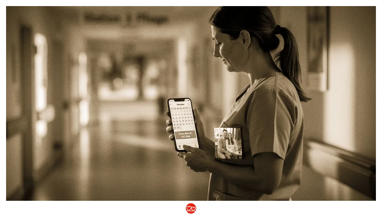 Dating Tipps Krankenschwester: Krankenschwester in warmem Klinik-Licht, anonymisierte Profilansicht