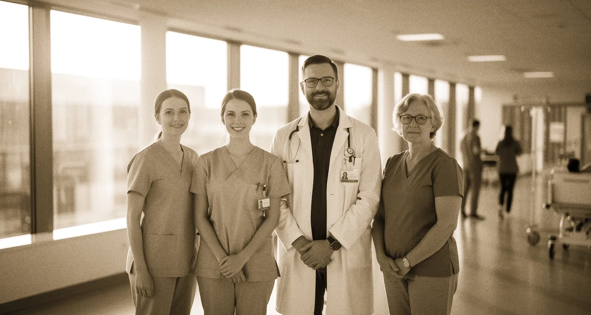 Facharzt-Sprechzimmer mit Diagnosegeräten und Schreibtisch — keine erkennbaren Gesichter, Symbolbild Facharzt-Diagnostik