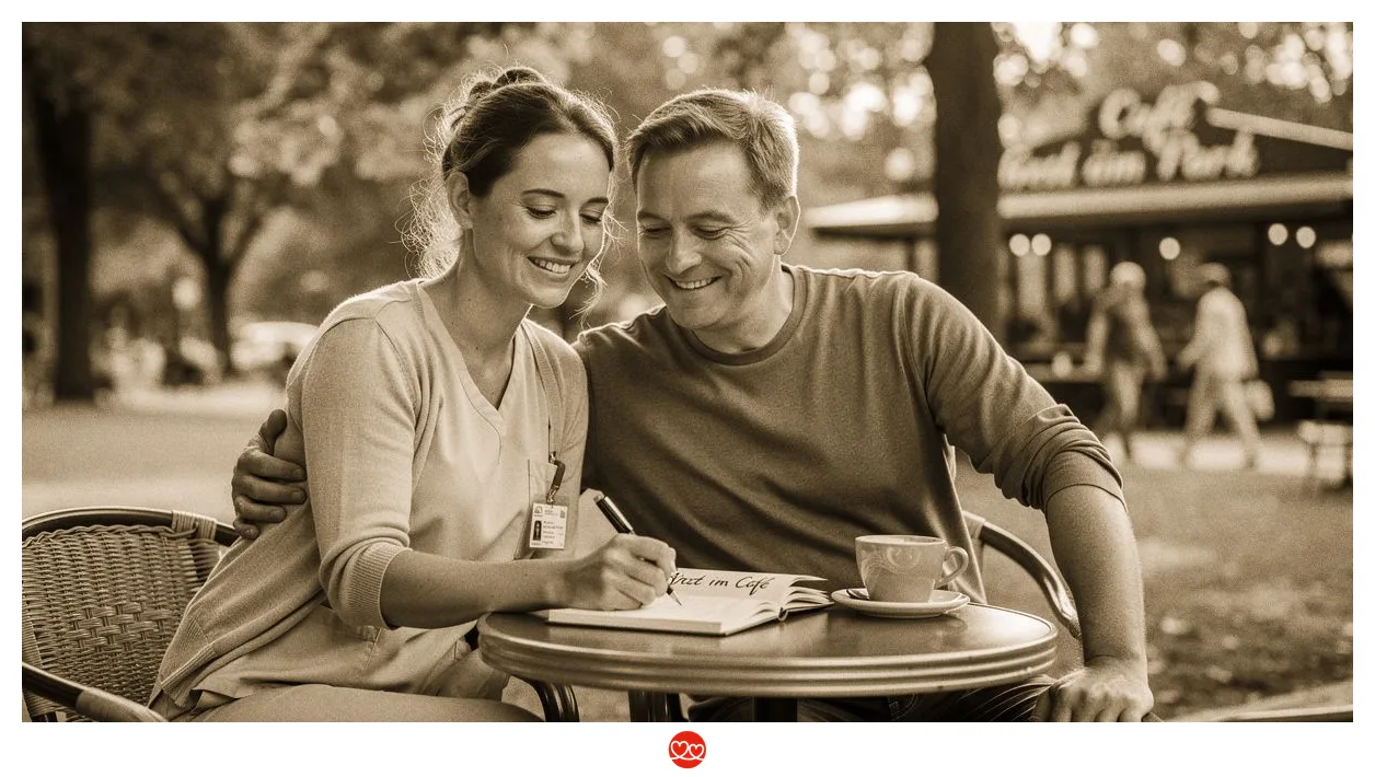 Partnersuche Ärzte: Ärztin mit Smartphone beim Online-Dating in der Kaffeepause