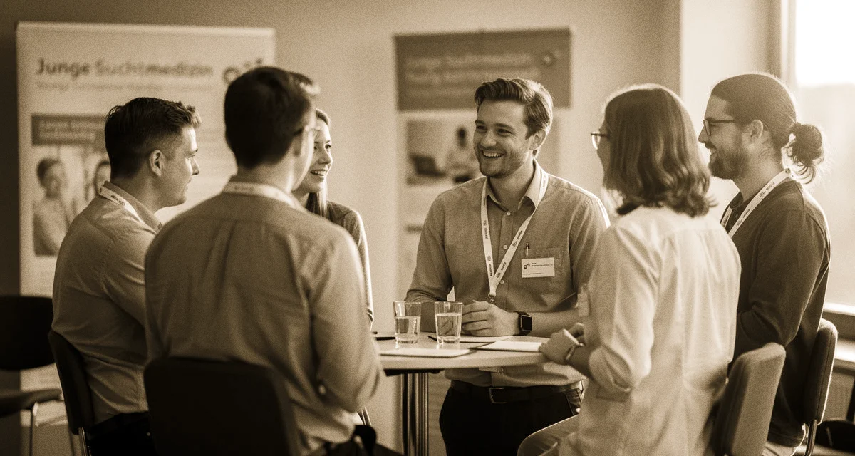 Junge Suchtmedizin: Junge Ärzt:innen im suchtmedizinischen Workshop-Setting — Summer School der Jungen Suchtmedizin