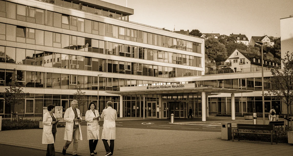 Vivantes Neukölln Singles: Vivantes Klinikum Neukölln Hauptgebäude an der Rudower Straße mit Klinikturm und Berliner